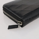 PRADA Long Wallet Leather Black Silver Auth 205863A-14