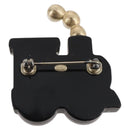 CHANEL Coco Train Brooch Metal Blue Gold Tone CC Auth 205865M-3