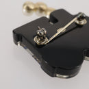 CHANEL Coco Train Brooch Metal Blue Gold Tone CC Auth 205865M-7