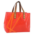 LOUIS VUITTON Monogram Vernis Fluo Reade PM Hand Bag Rose M91903 LV Auth 205868-1