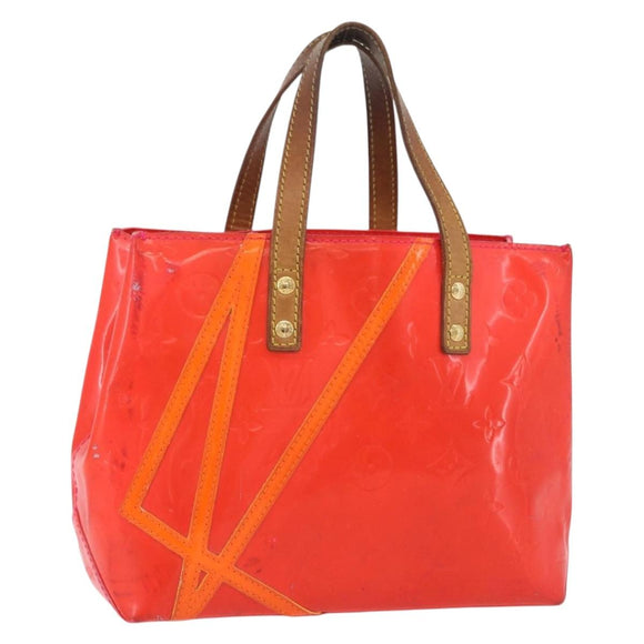 LOUIS VUITTON Monogram Vernis Fluo Reade PM Hand Bag Rose M91903 LV Auth 205868