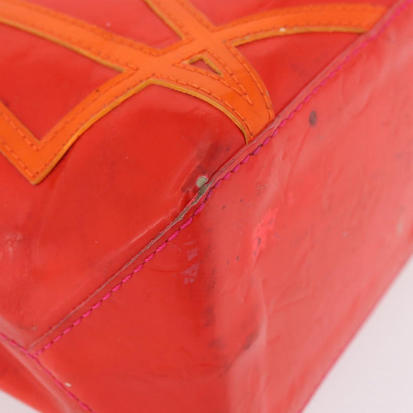 LOUIS VUITTON Monogram Vernis Fluo Reade PM Hand Bag Rose M91903 LV Auth 205868