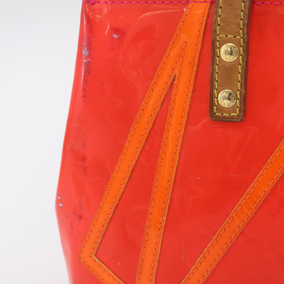 LOUIS VUITTON Monogram Vernis Fluo Reade PM Hand Bag Rose M91903 LV Auth 205868