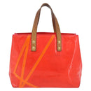 LOUIS VUITTON Monogram Vernis Fluo Reade PM Hand Bag Rose M91903 LV Auth 205868-4