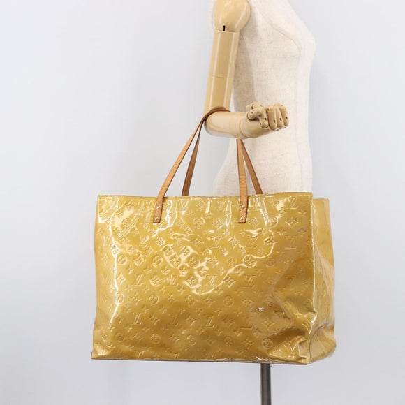 LOUIS VUITTON Monogram Vernis Reade GM Tote Bag Beige M91140 LV Auth 205878