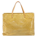 LOUIS VUITTON Monogram Vernis Reade GM Tote Bag Beige M91140 LV Auth 205878-3