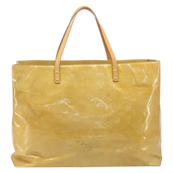 LOUIS VUITTON Monogram Vernis Reade GM Tote Bag Beige M91140 LV Auth 205878
