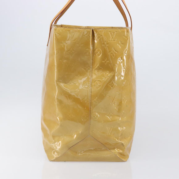 LOUIS VUITTON Monogram Vernis Reade GM Tote Bag Beige M91140 LV Auth 205878
