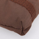 HERMES Her Line Cabas Hand Bag Canvas Brown Auth 205879A-12