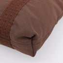 HERMES Her Line Cabas Hand Bag Canvas Brown Auth 205879A-13