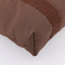HERMES Her Line Cabas Hand Bag Canvas Brown Auth 205879A-14