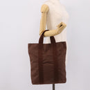 HERMES Her Line Cabas Hand Bag Canvas Brown Auth 205879A-21