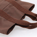 HERMES Her Line Cabas Hand Bag Canvas Brown Auth 205879A-6
