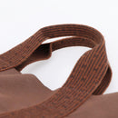 HERMES Her Line Cabas Hand Bag Canvas Brown Auth 205879A-9