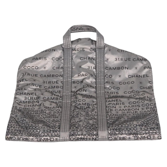 CHANEL Unlimited Garment Cover Nylon Silver CC Auth 205880A
