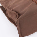 HERMES Her Line MM Hand Bag Canvas Brown Silver Auth 205885A-11