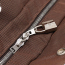HERMES Her Line MM Hand Bag Canvas Brown Silver Auth 205885A-15