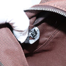 HERMES Her Line MM Hand Bag Canvas Brown Silver Auth 205885A-20