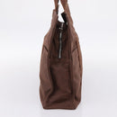HERMES Her Line MM Hand Bag Canvas Brown Silver Auth 205885A-4