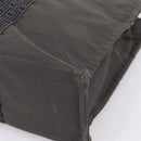 HERMES Her Line MM Hand Bag Canvas Gray Silver Auth 205886A-10