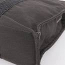 HERMES Her Line MM Hand Bag Canvas Gray Silver Auth 205886A-12