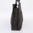 HERMES Her Line MM Hand Bag Canvas Gray Silver Auth 205886A-4