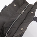 HERMES Her Line MM Hand Bag Canvas Gray Silver Auth 205886A-6
