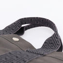 HERMES Her Line MM Hand Bag Canvas Gray Silver Auth 205886A-8