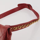 CHANEL Matelasse Waist Bag Leather Red Gold Tone CC Auth 205887-15