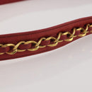 CHANEL Matelasse Waist Bag Leather Red Gold Tone CC Auth 205887-16