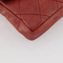 CHANEL Matelasse Waist Bag Leather Red Gold Tone CC Auth 205887-19