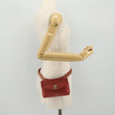 CHANEL Matelasse Waist Bag Leather Red Gold Tone CC Auth 205887-32
