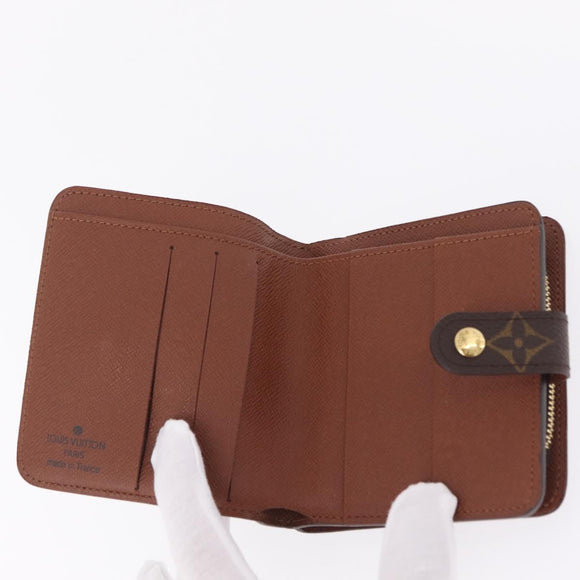 LOUIS VUITTON Monogram Compact zip Wallet M61667 LV Auth 205889V