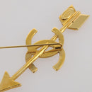CHANEL COCO Mark Brooch Metal Gold Tone CC Auth 205891M-10
