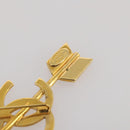 CHANEL COCO Mark Brooch Metal Gold Tone CC Auth 205891M-11