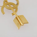CHANEL COCO Mark Brooch Metal Gold Tone CC Auth 205891M-5