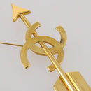 CHANEL COCO Mark Brooch Metal Gold Tone CC Auth 205891M-6