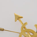 CHANEL COCO Mark Brooch Metal Gold Tone CC Auth 205891M-7