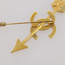 CHANEL COCO Mark Brooch Metal Gold Tone CC Auth 205891M-9