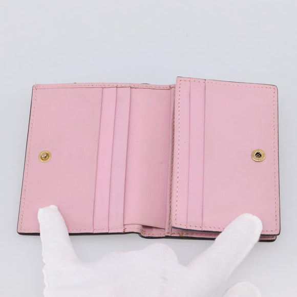 GUCCI GG Supreme Compact Wallet PVC Beige Red 573839 Auth 205892A