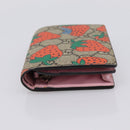 GUCCI GG Supreme Compact Wallet PVC Beige Red 573839 Auth 205892A-4