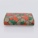 GUCCI GG Supreme Compact Wallet PVC Beige Red 573839 Auth 205892A-6