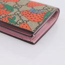 GUCCI GG Supreme Compact Wallet PVC Beige Red 573839 Auth 205892A-8