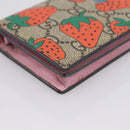 GUCCI GG Supreme Compact Wallet PVC Beige Red 573839 Auth 205892A-9