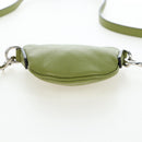 GUCCI Web Sherry Line Mini Shoulder Bag Leather Green Silver 821831 Auth 205895V-5