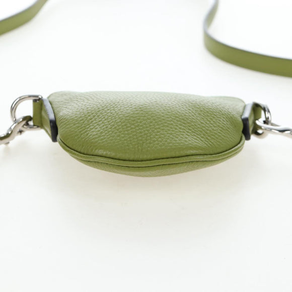 GUCCI Web Sherry Line Mini Shoulder Bag Leather Green Silver 821831 Auth 205895V