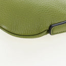 GUCCI Web Sherry Line Mini Shoulder Bag Leather Green Silver 821831 Auth 205895V-16