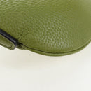GUCCI Web Sherry Line Mini Shoulder Bag Leather Green Silver 821831 Auth 205895V-17