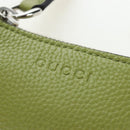GUCCI Web Sherry Line Mini Shoulder Bag Leather Green Silver 821831 Auth 205895V-20