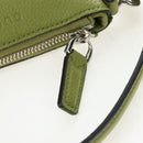 GUCCI Web Sherry Line Mini Shoulder Bag Leather Green Silver 821831 Auth 205895V-21